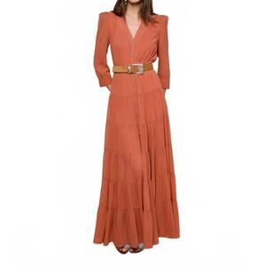 knee length dresses for ladies Gathered Cut-Out Maxi In Clay XS / Orange